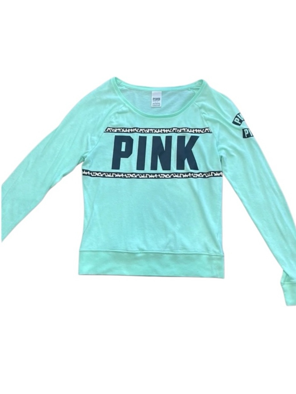 PINK Victoria's Secret Mint Cheetah Print Long Sleeve